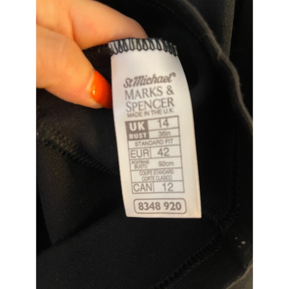 Marks & Spencer Black Zip Up Jacket Size 12 UK 14 Ponte Knit Blazer Professional - Picture 8 of 10